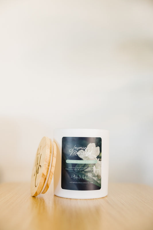 Jasmine & Marigold Candle – Floral & Honey-Infused Aroma | Garden Collection
