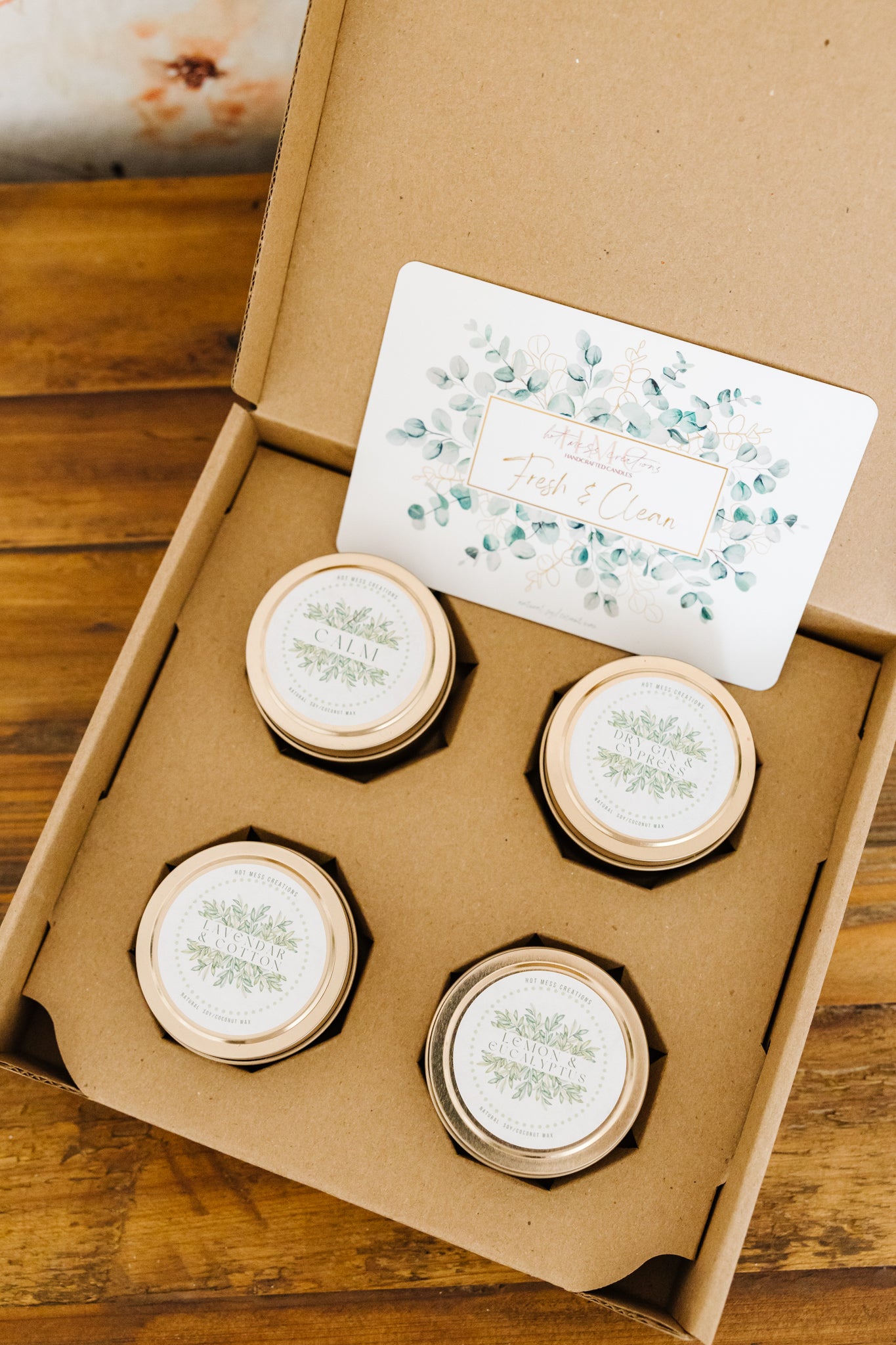 4-Pack Sample Box | Hot Mess Creations — All Natural, Hand Crafted Candles Made in Ventura, California