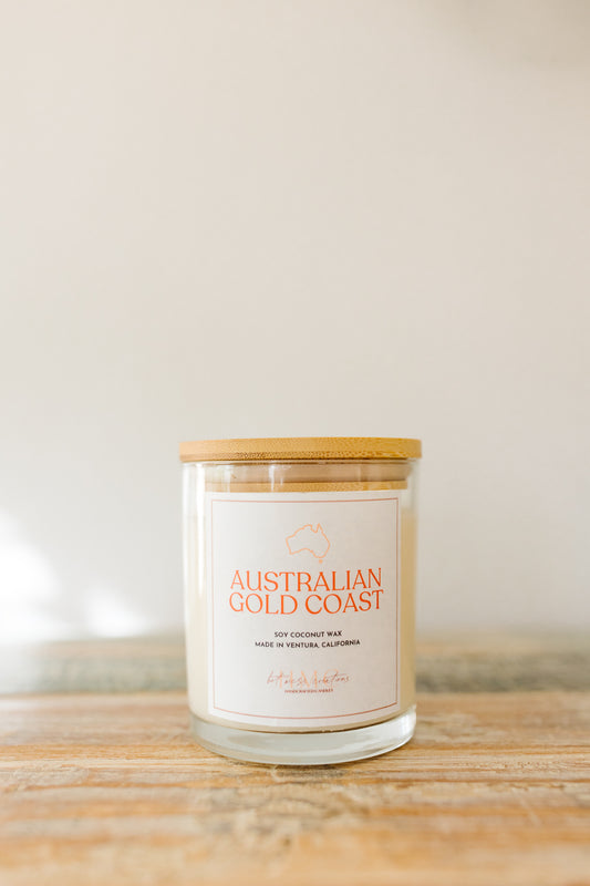 Australian Gold Coast | The Global Collection (1-Wick) | Hot Mess Creations — All Natural, Hand Crafted Candles Made in Ventura, California